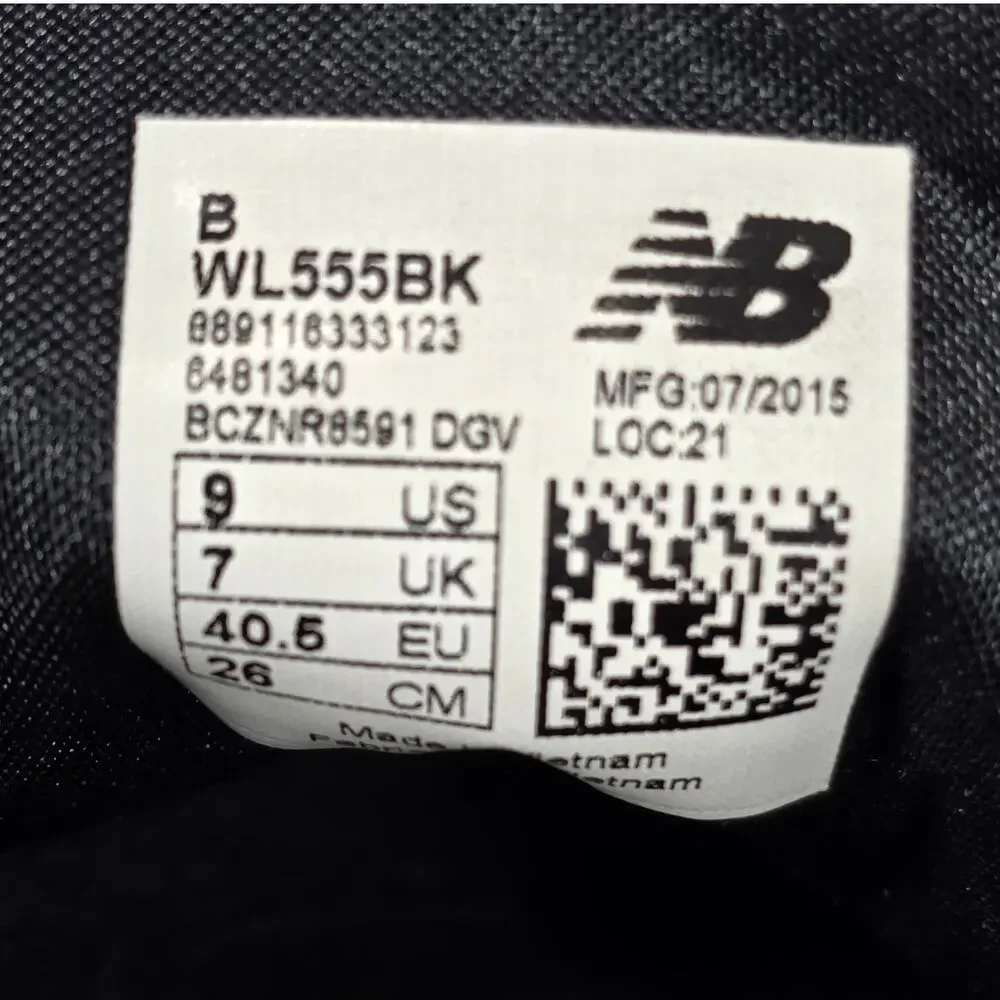 NEW BALANCE 555 FLIPDUO WL555BK WOMEN’S SUEDE RETRO SNEAKERS – BLACK – SIZE 9